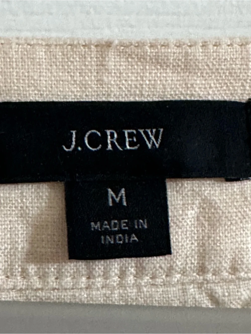 J. Crew 100% Linen Button Front Puff Sleeve Blouse Top Ivory Medium